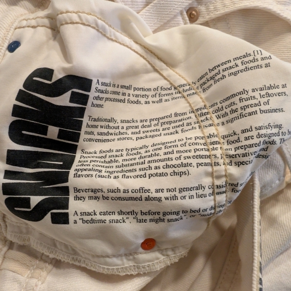 Mother Snacks Natural Ivory Off White The Fun Dip Denim Cargo Skirt Size 29 - Picture 8 of 11